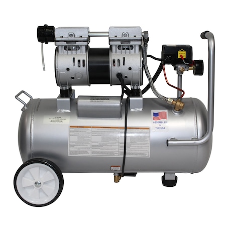 California Air Tools Ultra-Quiet 8-Gal Aluminum Tank 1 HP Oil-Free Air Compressor with Automatic Drain Valve 8010AAD
